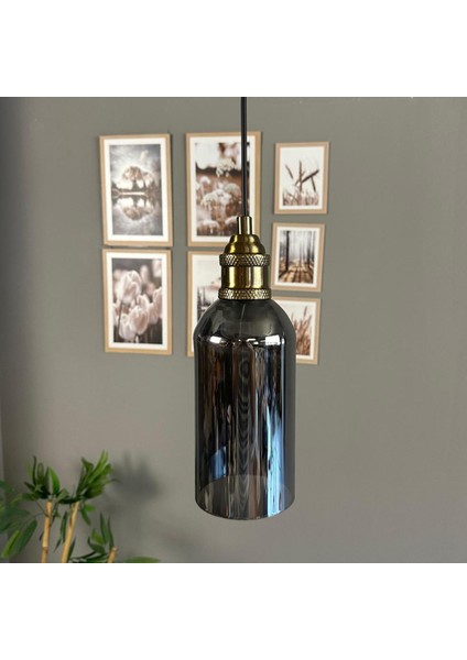 Windy Cam Füme Tekli Avize Lale Başlık Retro Sarkıt Lamba Salon Aydınlatma indirimleri