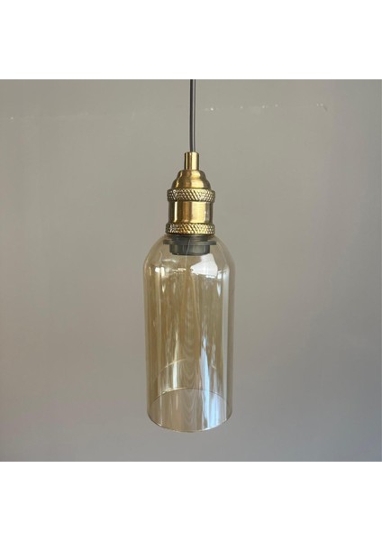 Windy Cam Bal Rengi Tekli Avize Lale Başlık Retro Sarkıt Lamba Salon Aydınlatma fiyatları