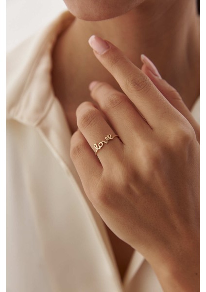 14 Ayar Altın Love Yüzük