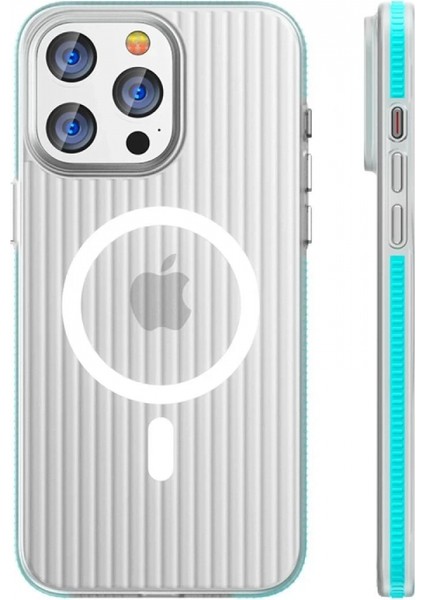 iPhone 15 Pro Max Line Magsafe Kapak - Mavi