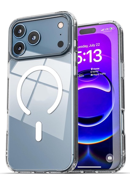 iPhone 17 Pro Max Uyumlu Sararmaz Şeffaf Magsafe Kılıf Kamera Koruma Çıkıntılı Sert Ince Pc Mika indirimleri
