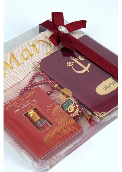 Hediyelik Kişiye Özel Isimli Seccade Seti - Yasin Kitabı, Tesbih, Zikirmatik, Esans modelleri