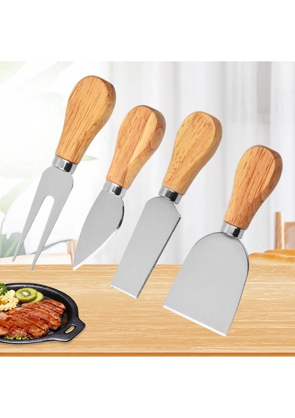 Ahşap Saplı 4 Lü Peynir Bıçağı Seti fırsatları