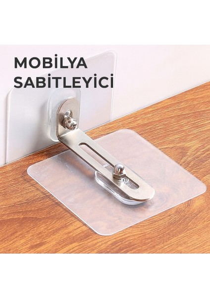 Mobilya Sabitleme Aparatı | Devrilme Karşıtı Güçlü Yapışkanlı Deprem ve Çocuk Güvenlik Seti
