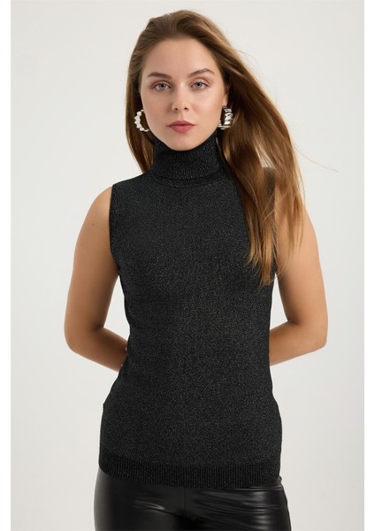 Simli Balıkçı Yaka Triko