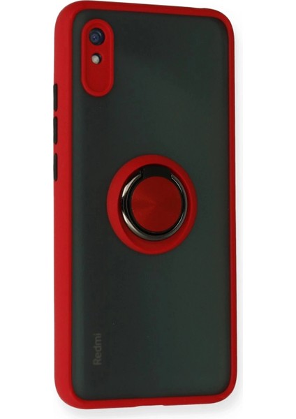 Xiaomi Redmi 9A Kılıf Montreal Yüzüklü Silikon Kapak - Kırmızı fiyatları