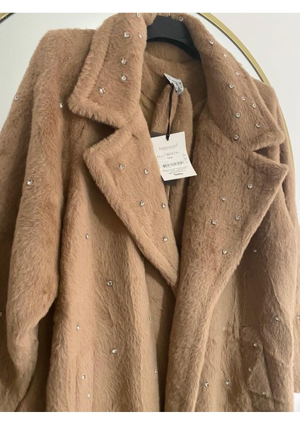 Butik Peluş Taş Detaylı Astarlı Cepli Kürk fiyatları