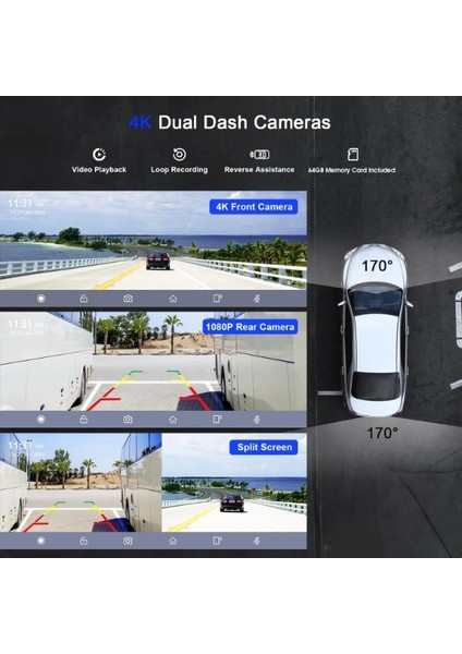 Buğz Çift Lens Kameralı Apple ve Android Carplay modelleri