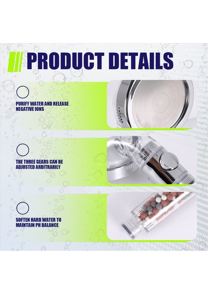 3 Mod Spa Iyonu Filtre Duş Başlığı Basınç Tasarrufu Su Elde Duş Meme Premium Banyo Su Filtresi (Yurt Dışından) indirimleri