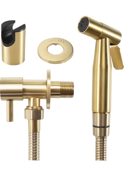 Banyo Tuvalet Bide Musluk Kiti Fırçalanmış Altın Duvara Monte Bide Püskürtücü Duş Kapanma Valfı (Yurt Dışından) fiyatları