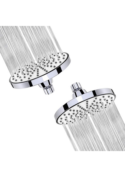 2x Duş Başlığı 6 Inç Önleyici Karşıtı Sabit Yağmur Yağışı Yağışlı Yağış Spreyi Gevşeme ve Spa (Gümüş) (Yurt Dışından)