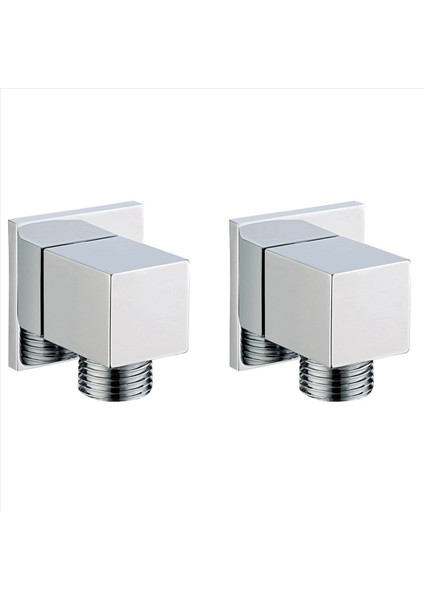 2x G1/2inç Duş Hortumu Konnektörü Banyo Pirinç Vücut Duvar Konektörü Duş Hortumu Için Kare Aksesuarlar (Yurt Dışından)