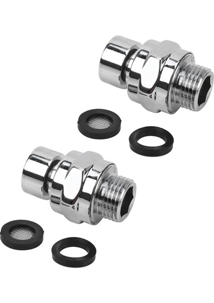 2x Pirinç Krom Top Eklemi Duş Kolu Kafa Açısı Ayarlanabilir Döner Adaptör (Yurt Dışından)