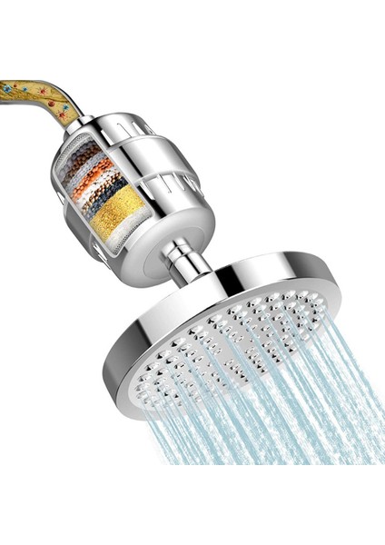 Duş Başlığı ve Sert Su Filtresi 15 Aşamalı Duş Filtresi Klor ve Zararlı Maddeleri Kaldırır Su Yumuşatıcı Duş Başlığı (Yurt Dışından)