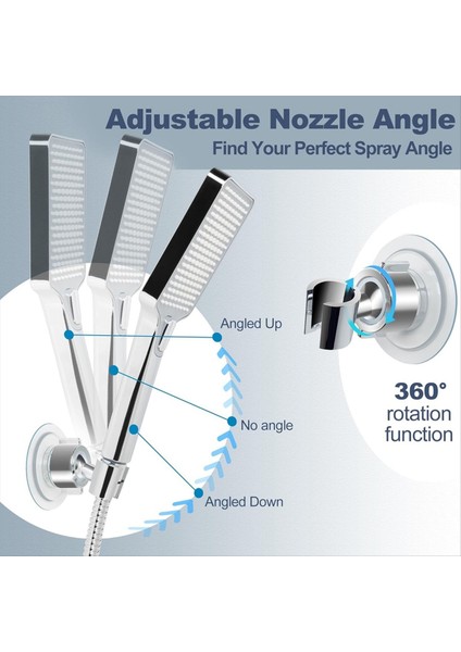 60 Derece Yenilendirilmiş Gerilim Somunu ile Güçlü Yapıştırıcı Su Geçirmez El Duş Tutucu Duş Için Duş Başlığı Tutucu (Yurt Dışından) fiyatları