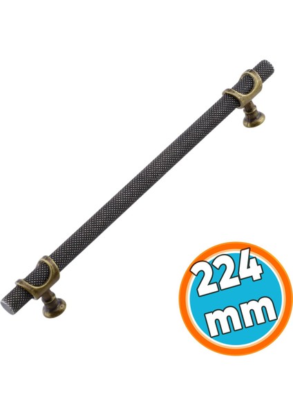Mobilya Mutfak Dolabı Dolap Kulpları Kulbu Eskitme Antik Sarı Metal Kulp 224 mm - 22.4 cm