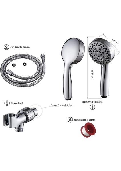 Basınçlı Püskürtmeli El Duş Kafalı El Duş Başlığı ile Fırçalanmış Nikel Duş Başlığı (Yurt Dışından) modelleri