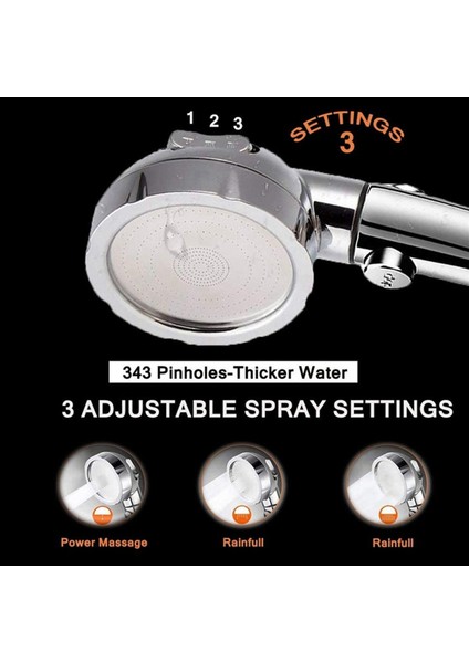 2x Basınçlı Duş Başlığı Açık/kapalı Tam Kapatma Itme Düğmesi Açısı ile Ayarlanabilir (Yurt Dışından) modelleri