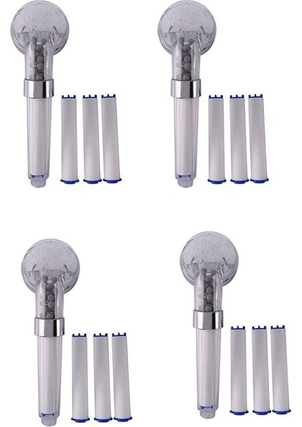 4 Set Negatif Iyonlar Banyo Banyo El Duş Suyu Tasarruf Başlığı Seti 12 Filtre Basınçlı (Yurt Dışından)