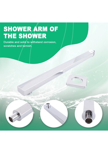 40 cm Kare Duş Kolu Uzatma Kolu Duvar Montajı Yağmur Için (Yurt Dışından) indirimleri