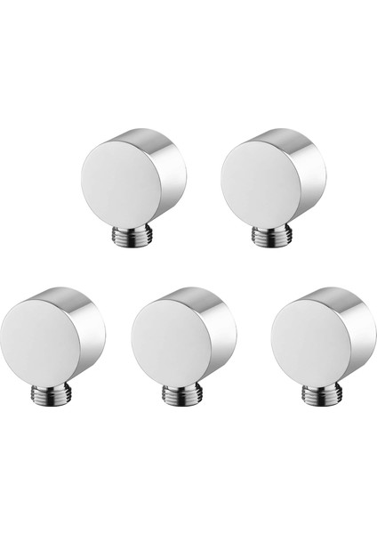 5x Duvar Tedarik Dirsek Pirinç Yuvarlak Duvar Montaj Duş Hortumu Konnektörü Aksesuarları G1/2 Inç Su Çıkışı Duş-Sesli (Yurt Dışından)