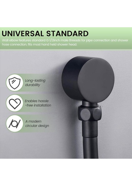 Duvar Tedarik Dirsek Pirinç Yuvarlak Duvar Montajı Duş Hortum Konnektörü Aksesuarları G1/duş Black Için Su Çıkışı (Yurt Dışından) fırsatları