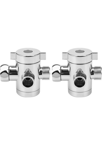 2pcs 1/2 Inç 3 Yollu T-Adaptör Tuvalet Banyo Banyo Duş Başlığı Kol Monte Edilmiş Sapma Valfi (Yurt Dışından)