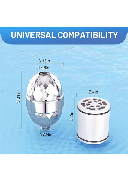 20 Aşamalı Duş Filtresi Duş Başlığı Filtresi Değiştirilebilir Kartuşlar Duş Filtresi Sert Su Için Duş Filtresi Kloru Çıkarma (Yurt Dışından) fiyatları