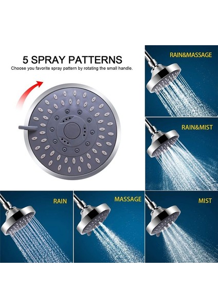 Filtrelenmiş Duş Başlığı Basınçlı 5 Sprey Modları Filtreli Duş Başlığı 16 Aşamalı Duş Başlığı Sert Su Için Filtre (Yurt Dışından) modelleri