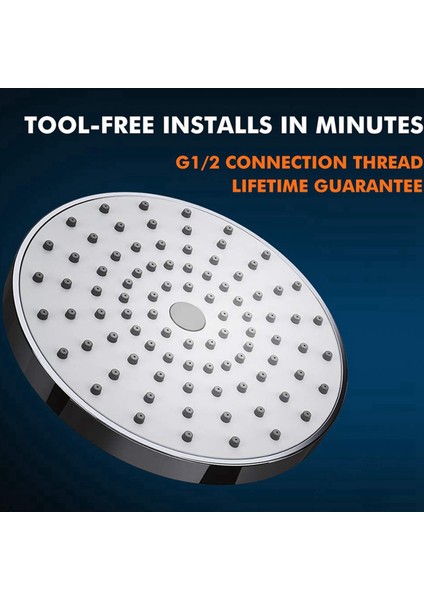 3x Duş Başlığı 6 Inç Önleyici Anti-Clog Sabit Yağmur Duş Başlığı Yağış Sprey Gevşeme ve Spa (Gümüş) (Yurt Dışından) modelleri