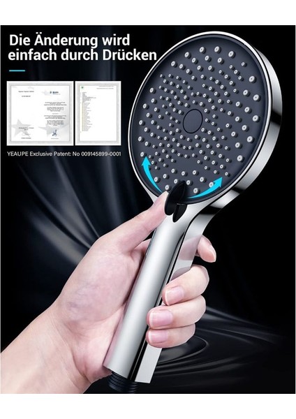 Su Tasarrufu Duş Başlığı Enerji Tasarrufu Sağlayan Duş Kafa Duş Başlığı Hortum ile Büyük Yağmur Duş Başlığı Basıncı Arttırıcı (Yurt Dışından) fiyatları