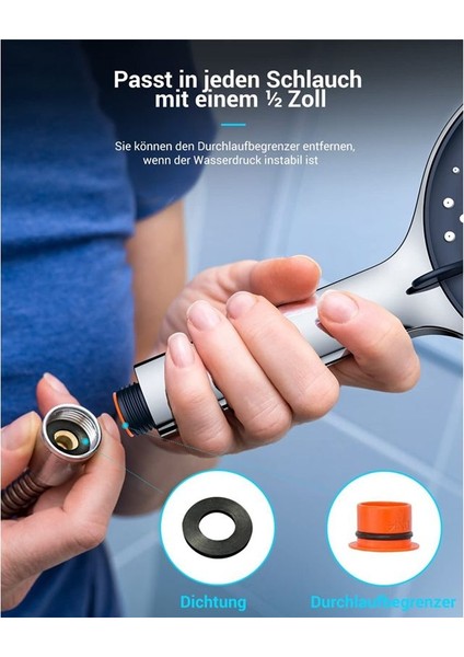 Su Tasarrufu Duş Başlığı Enerji Tasarrufu Sağlayan Duş Kafa Duş Başlığı Hortum ile Büyük Yağmur Duş Başlığı Basıncı Arttırıcı (Yurt Dışından) indirimleri