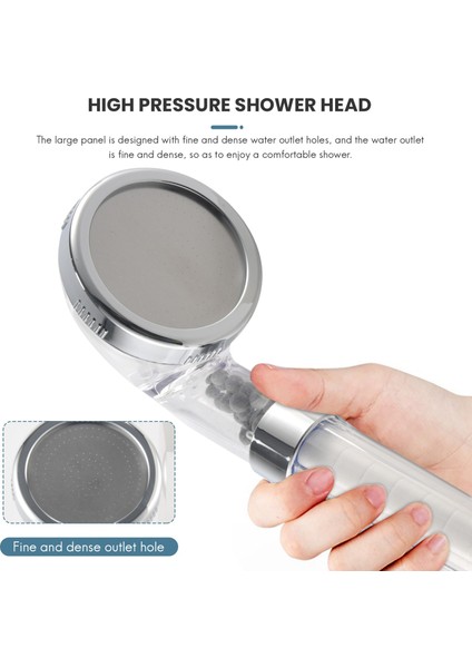 1 Set Negatif Iyonlar Banyo Elde Taşınga Suyu Tasarruf Başlığı 3 Filtreli Basınçlı Taşınabilir Duş Başlığı El Duş (Yurt Dışından) modelleri