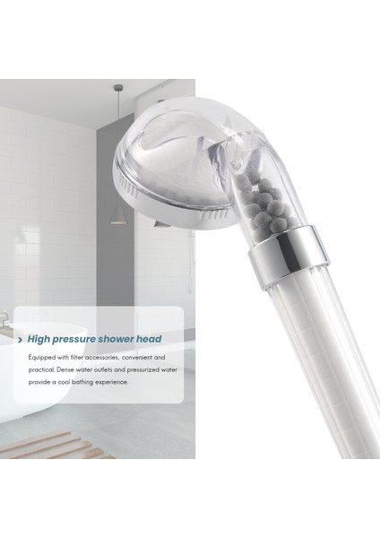 1 Set Negatif Iyonlar Banyo Elde Taşınga Suyu Tasarruf Başlığı 3 Filtreli Basınçlı Taşınabilir Duş Başlığı El Duş (Yurt Dışından) indirimleri