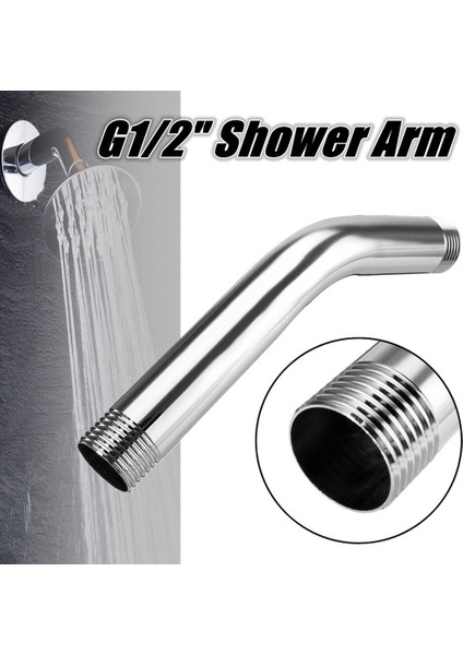 2pcs G1/2 Inç 15 cm Duvara Monte Paslanmaz Çelik Duş Başlığı Uzatma Açılı Duş Kol Ekstra Boru (Yurt Dışından) fiyatları