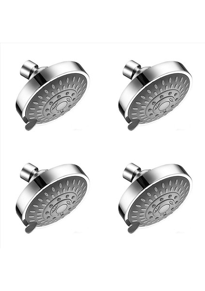 4x Duş Başlığı Basınçlı 5 Ayar Ayarlanabilir Döner Bilyalı Eklemli Duş Başlığı (Yurt Dışından)