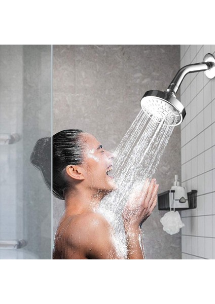 4x Duş Başlığı Basınçlı 5 Ayar Ayarlanabilir Döner Bilyalı Eklemli Duş Başlığı (Yurt Dışından) fırsatları