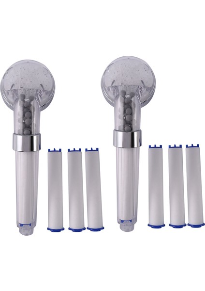2 Set Negatif Iyonlar Banyo Banyo Elde Duş Suyu Tasarruf Başlığı 3 Filtreli Taşınabilir Duş Başlığı El Duş (Yurt Dışından)