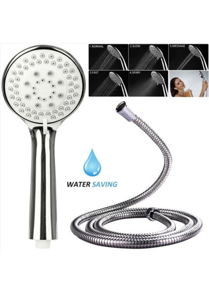 5x Duş Başlığı Çok Fonksiyonlu Duş Başlığı El Duş Başlığı Su Tasarruf Kemeri 1 5m Hortum (Yurt Dışından) modelleri