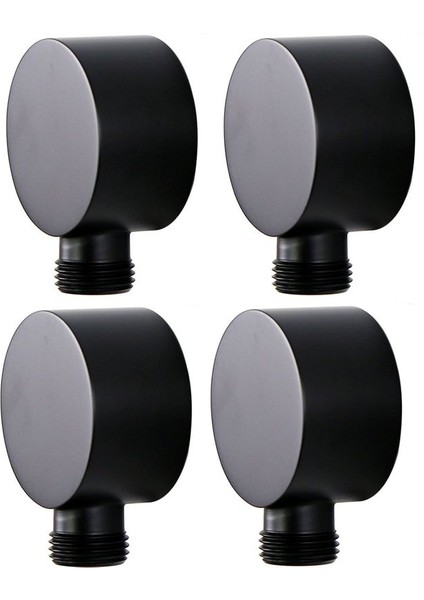 4x Duvar Tedarik Dirsek Pirinç Yuvarlak Duvar Montajı Duş Hortum Konnektörü Aksesuarları G1/2inç Su Çıkışı Duş-Black (Yurt Dışından)