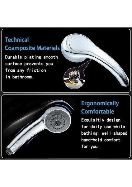 2x Duş Başlığı Basınçlı Duş Başlıkları Evrensel Ayarlanabilir Elektrikli El Duşu Banyo Otel Spor Salonu Için Uygun (Yurt Dışından) modelleri