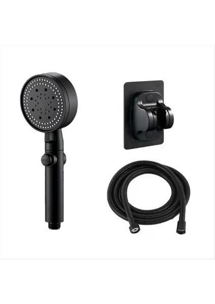 3pcs Duvar Montajı Tutucu + Hortum ile Ayarlanabilir Siyah Duş Başlığı Seti Basınçlı Su Tasarrufu Duş Başlığı (Yurt Dışından) modelleri