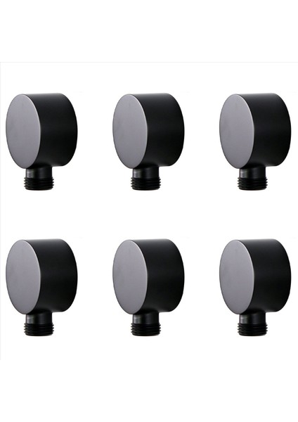 6x Duvar Tedarik Dirsek Pirinç Yuvarlak Duvar Montajı Duş Hortum Konnektörü Aksesuarları G1/duş Black Için Su Çıkışı (Yurt Dışından)
