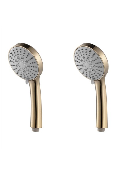 2x Fırçalanmış Altın El Tipi Basınç Abs Duş Başlığı Su Tasarrufu El Duş Kafası 5 Fonksiyon Yağmur Eli Tutulan Duş (Yurt Dışından)