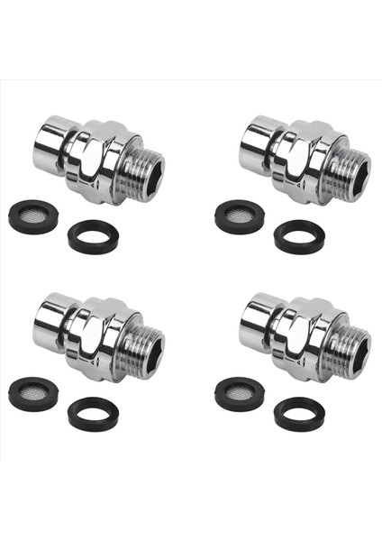 4x Pirinç Krom Top Duş Kolu Kafa Açısı Ayarlanabilir Döner Adaptör (Yurt Dışından)