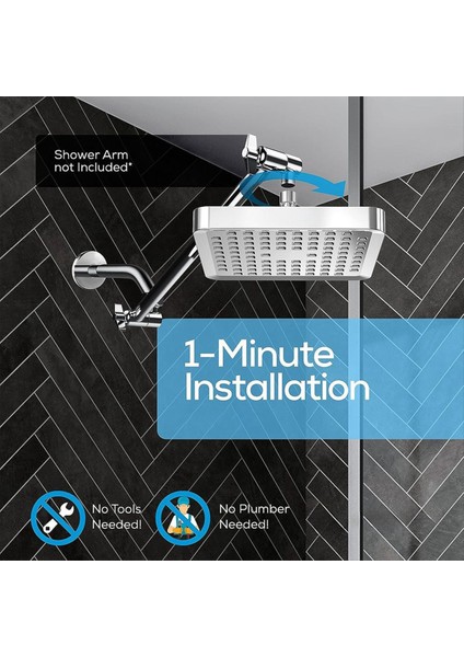 Basınçlı Yağmur Duş Başlığı - Lüks Modern Görünüm - Banyo Duş Başınız Için Ayarlanabilir Yedek (Yurt Dışından) fırsatları