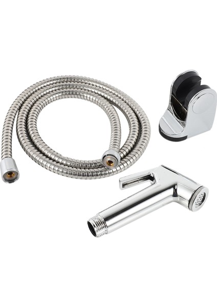 Tuvalet Bide Tap Set El Duş Başlığı Su Püskürtücü Banyo Koltuk Nozul Eki+Hortum+Duvar Montajı Raf Tutucu (Yurt Dışından)