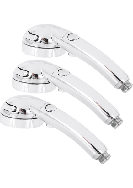 3x El Duş Başlığı Basınçlı Krom 3 Sözlü Ayar Açma/kapalı Duraklama Anahtarı Su Tasarrufu Ayarlanabilir Lüks (Yurt Dışından)