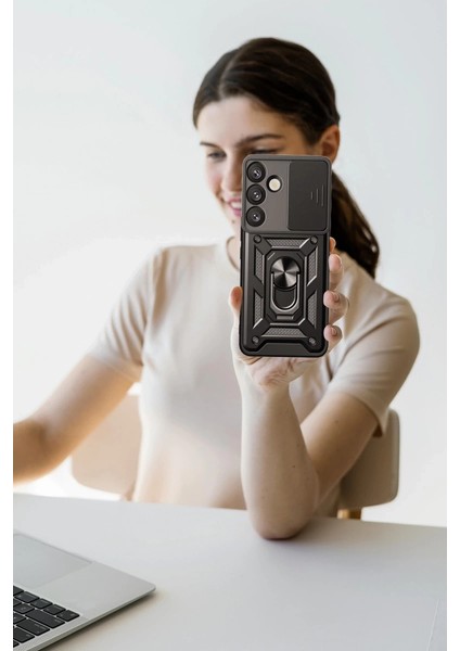 Samsung Galaxy A17 5g Pars Lens Yüzüklü Silikon - Lacivert modelleri