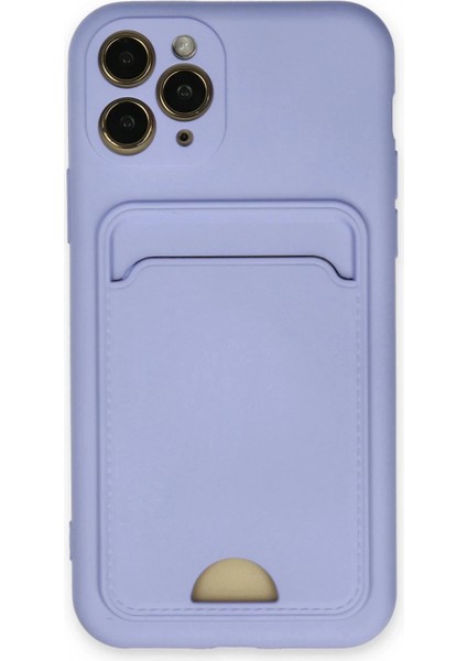 iPhone 11 Pro Kılıf Kelvin Kartvizitli Silikon - Lila